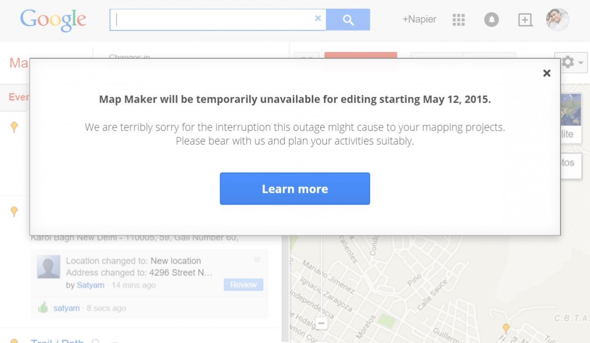 google mapmaker shutdown