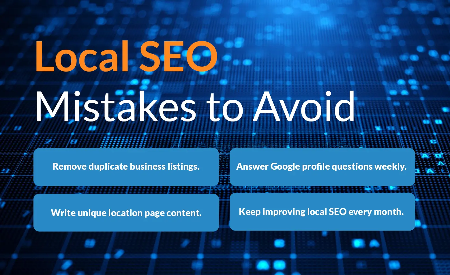 Local SEO Mistakes to Avoid